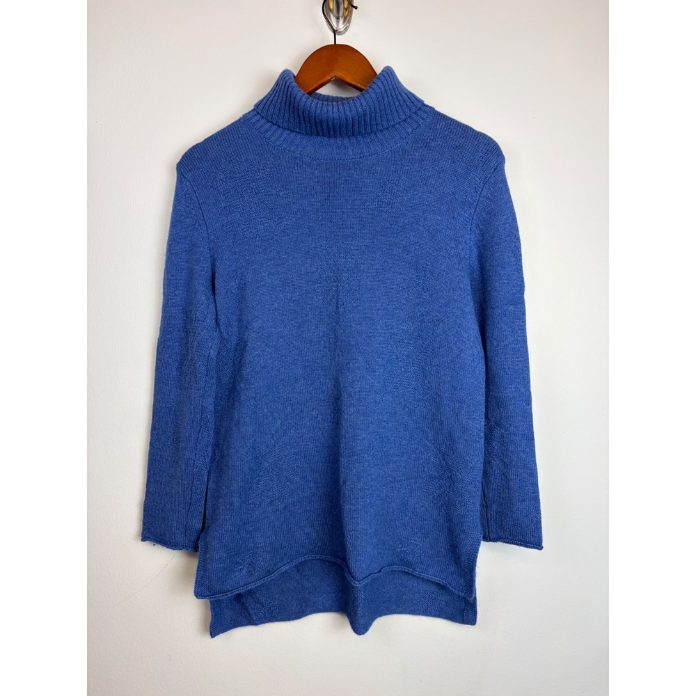 100% Cashmere Snowflake Turtleneck Sweater Medium Holiday Soft Luxury Ribbed